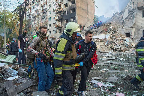 Russian missile and drone attack on Kyiv