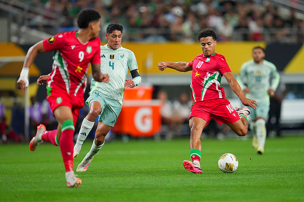 CONCACAF Gold Cup Soccer match Suriname Vs Mexico in Texas_Denzel Jubitana 