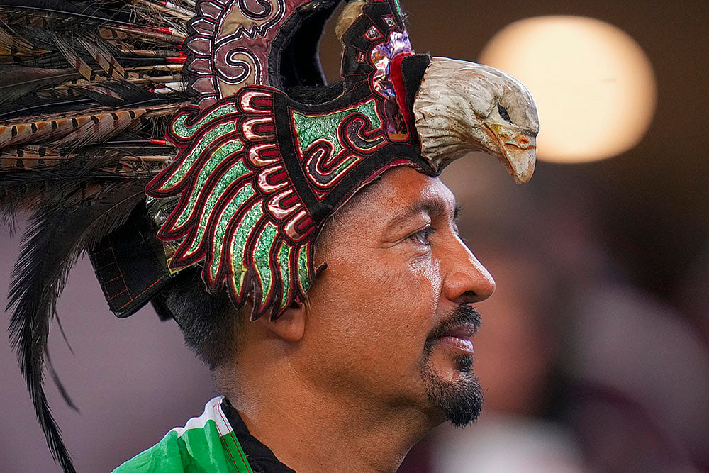 CONCACAF Gold Cup Soccer match Suriname Vs Mexico in Texas_Mexico supporter 