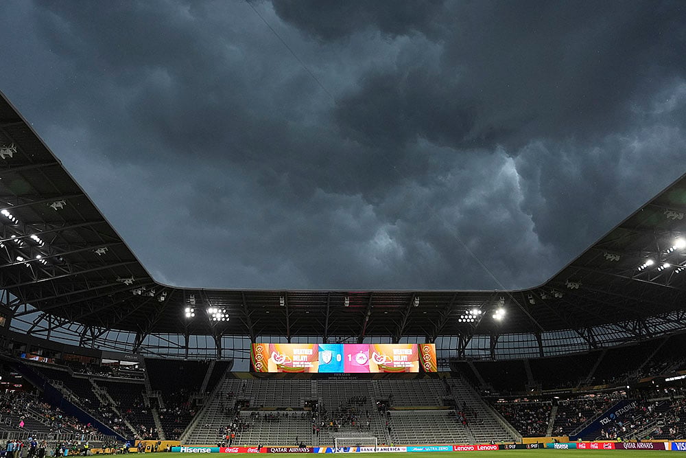 FIFA Club World Cup group H soccer CF Pachuca vs FC Salzburg in Cincinnati_Storms clouds