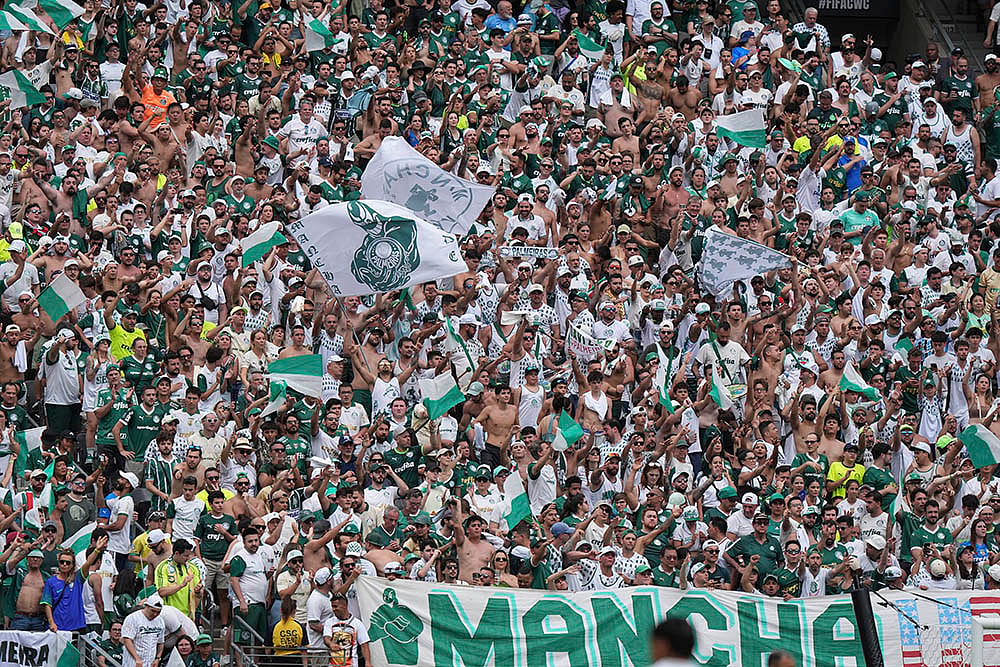 FIFA Club World Cup 2025 group A Soccer match Palmeiras vs Al Ahly: Palmeiras fans