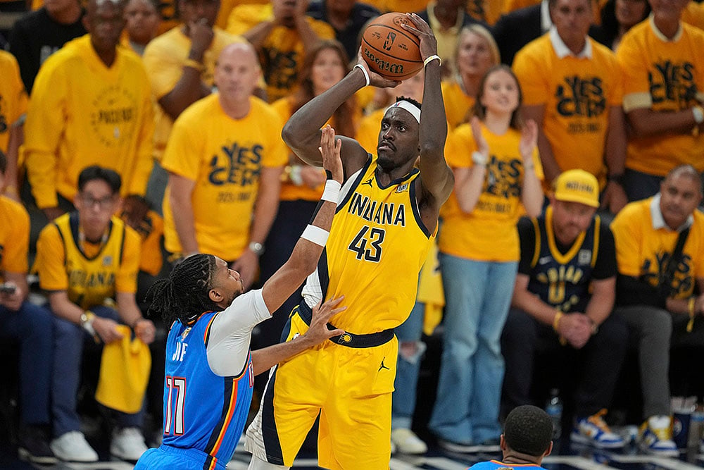 NBA Finals 2025 Game 6 Pacers vs Thunder basketball photos:  Pascal Siakam