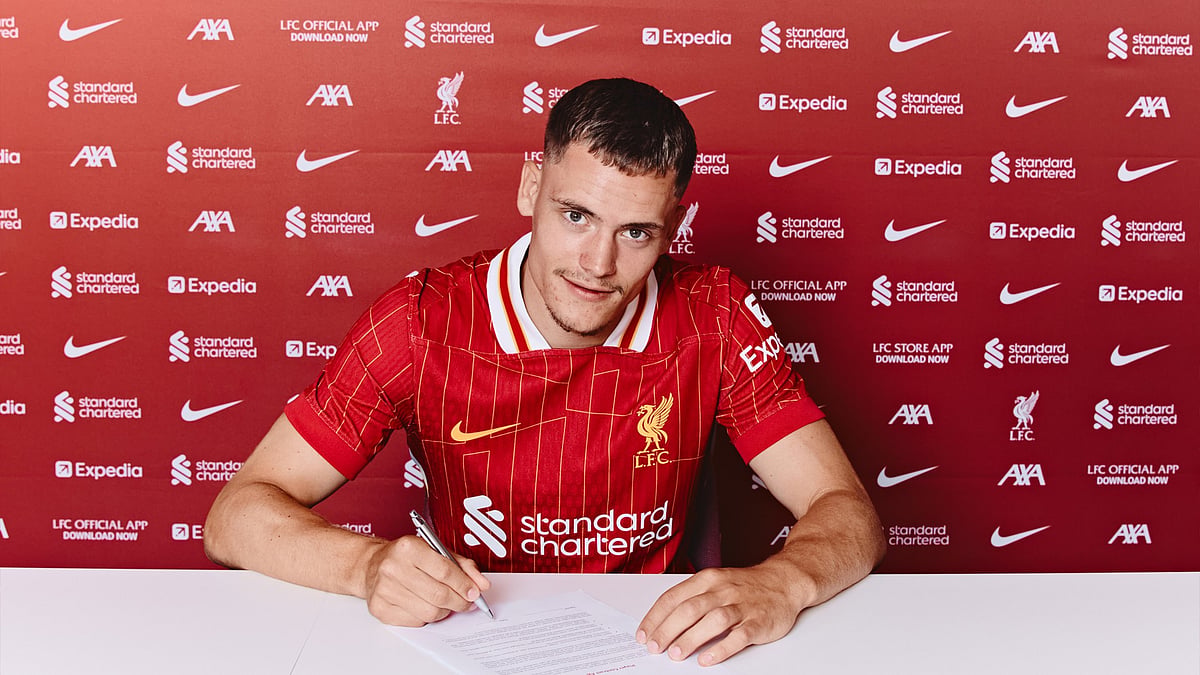 Liverpool FC's new signing Florian Wirtz is has been signed for more than £100m. - File
