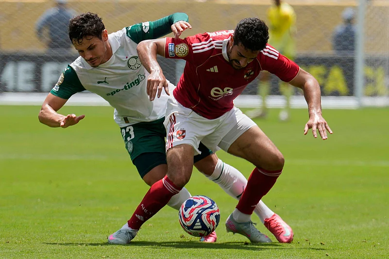 FIFA Club World Cup 2025 group A Soccer match Palmeiras vs Al Ahly: Raphael Veiga