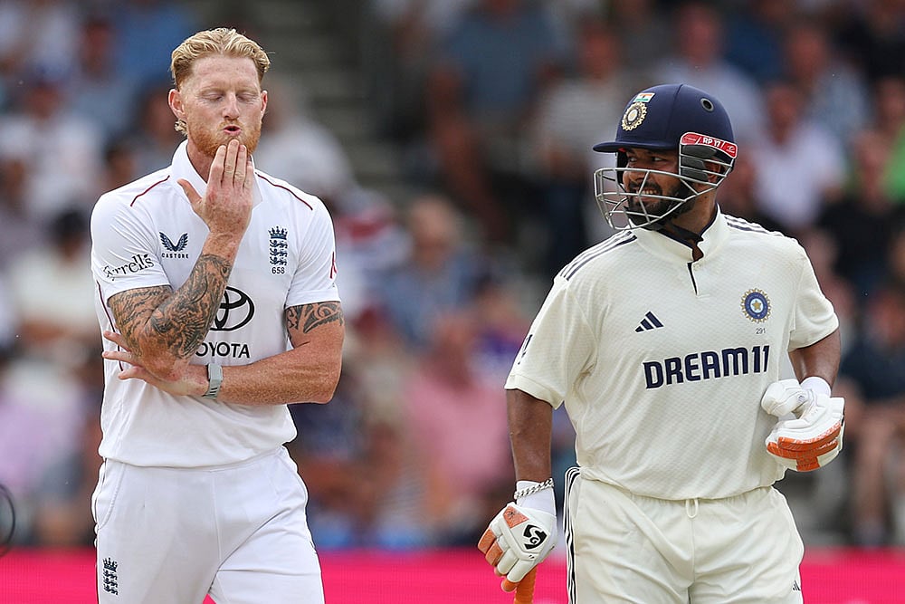 England vs India 2025 1st Test day 2 - Rishabh Pant and Ben Stokes reacts