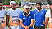 | Photo: Hockey India : India men's hockey team coach Craig Fulton addresses his squad during the FIH Pro League game against Belgium.