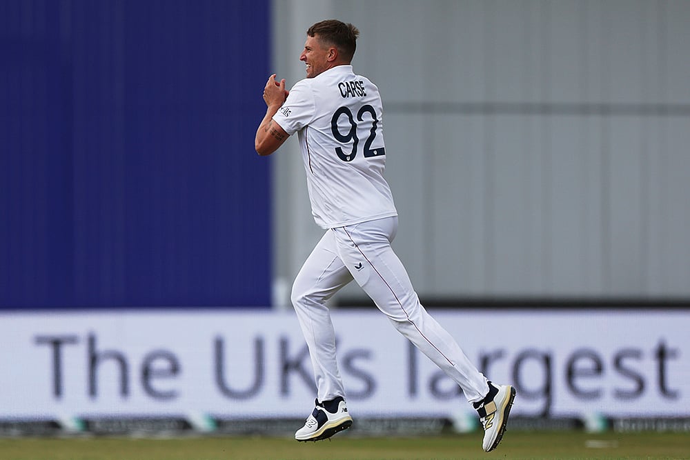 India vs England cricket Test series 1st Test day 4 at Headingley, Leeds: Brydon Carse