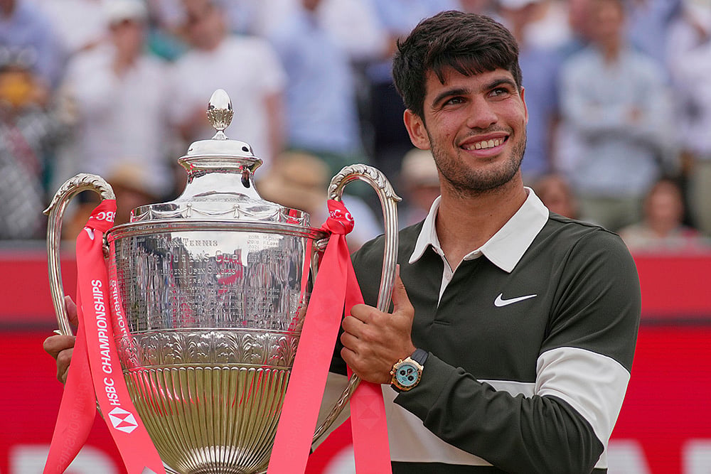 | Photo: AP/Joanna Chan : Queen's Club Tennis Final: Carlos Alcaraz vs Jiri Lehecka 