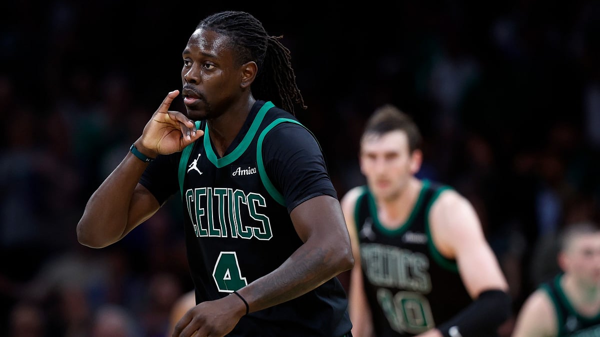 Boston Celtics guard Jrue Holiday in action vs. the New York Knicks in Game 5 of the 2025 Eastern Conference semifinals.