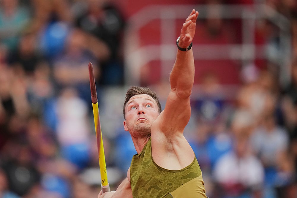 Ostrava Golden Spike athletics meet 2025_men javelin throw; Thomas Roehler
