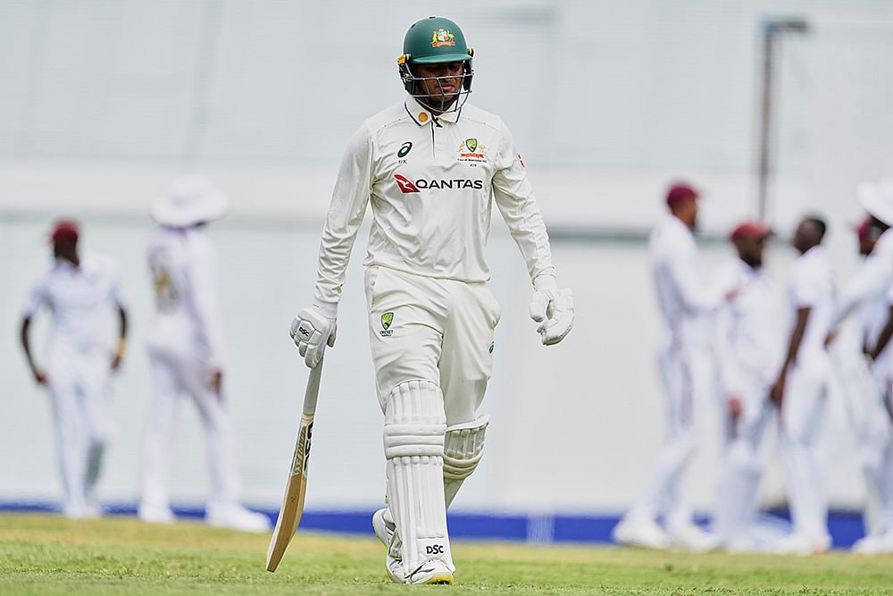 West Indies Vs Australia 1st Test Cricket Day 1 in Barbados_Usman Khawaja 
