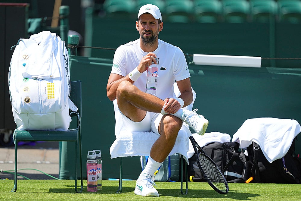 Britain Tennis Wimbledon 2025  practice session: Novak Djokovic