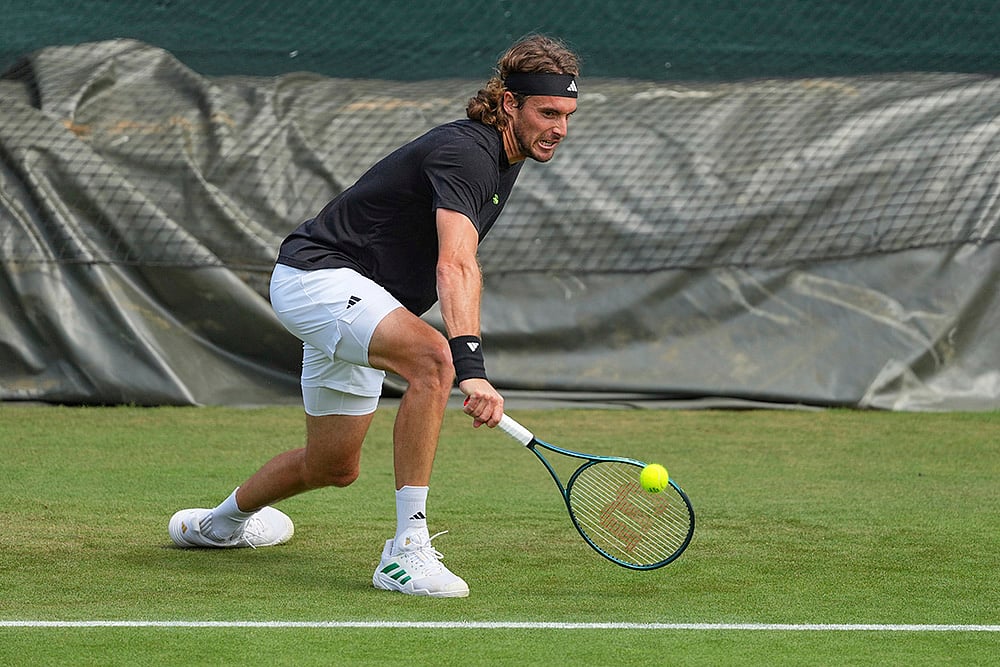 Britain Tennis Wimbledon 2025  practice session: Stefanos Tsitsipas
