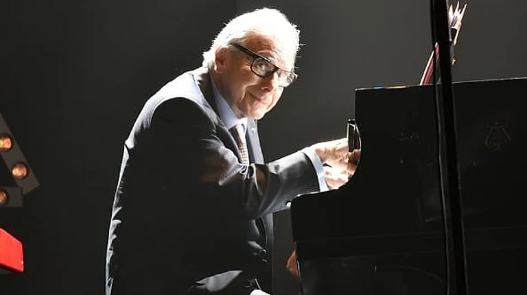 Composer Lalo Schifrin performs during the Tribute to Lalo Schifrin Concert at Palais des Congres as part of "Cinema Et Musique De Film 2016" 3rd Festival At La Baule : Day Four on November 12, 2016 in La Baule, France - (Photo by Foc Kan/WireImage)