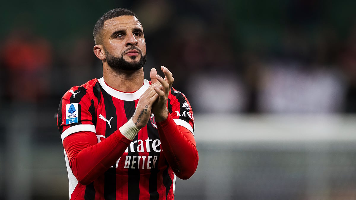 Kyle Walker pictured in action for AC Milan - null