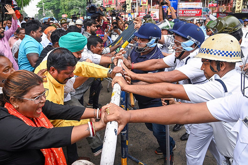 BJP protest against law student gang-rape in Kolkata
