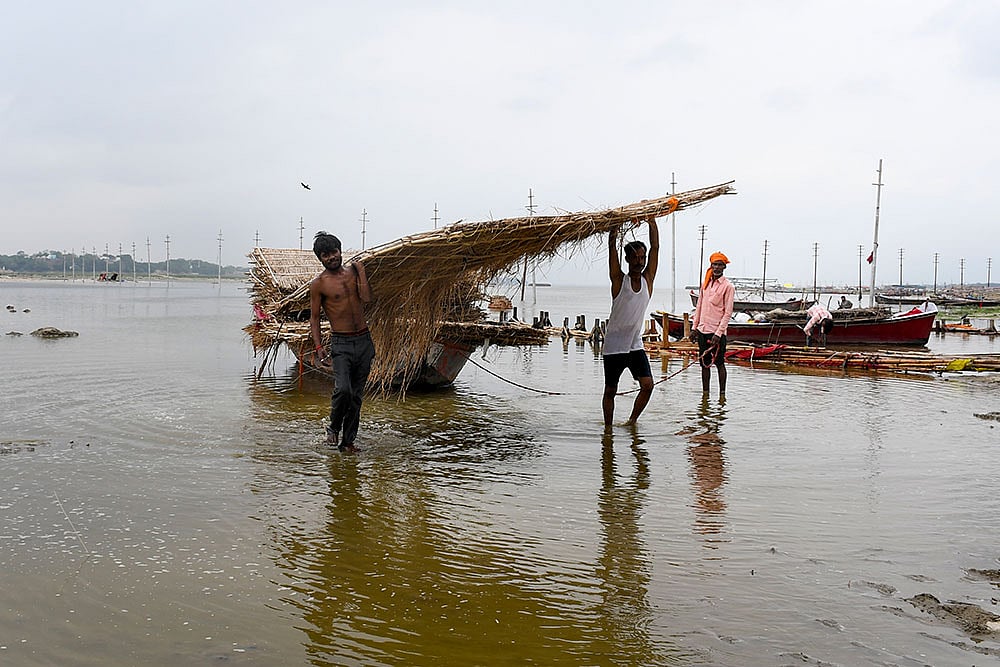 Ganga water level rises in Prayagraj