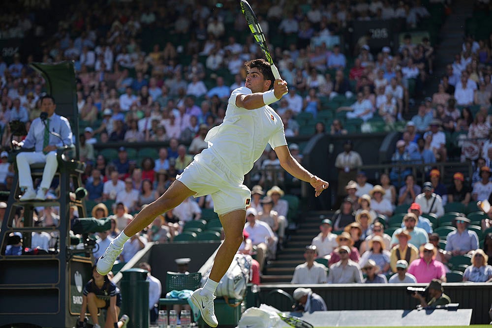 Britain Wimbledon Tennis 2025 Carlos Alcaraz vs Fabio Fognini in London_6
