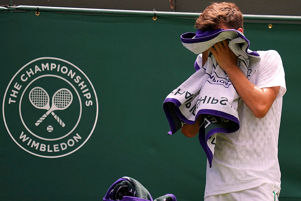 Wimbledon tennis 2025 1st Round match Jannik Sinner vs Luca Nardi in London_10