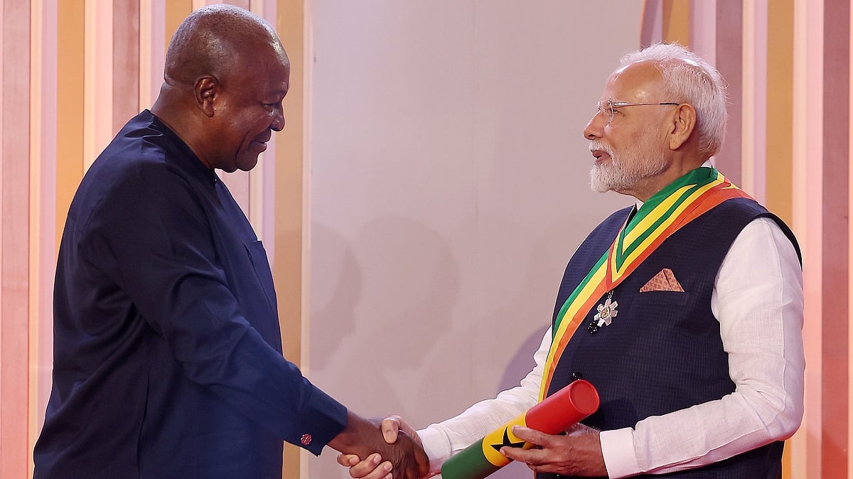PMO  : Prime Minister Modi and  Ghanaian President John Dramani Mahama |