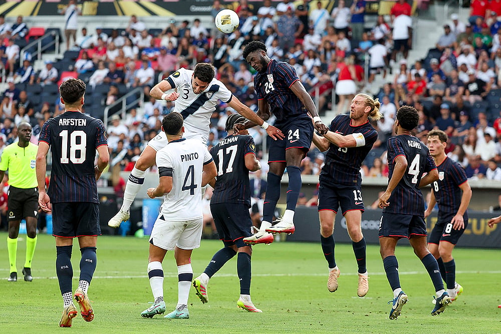 CONCACAF Gold Cup 2025 semifinal Soccer match Guatemala vs US  in St Louis: Nicolas Samayoa