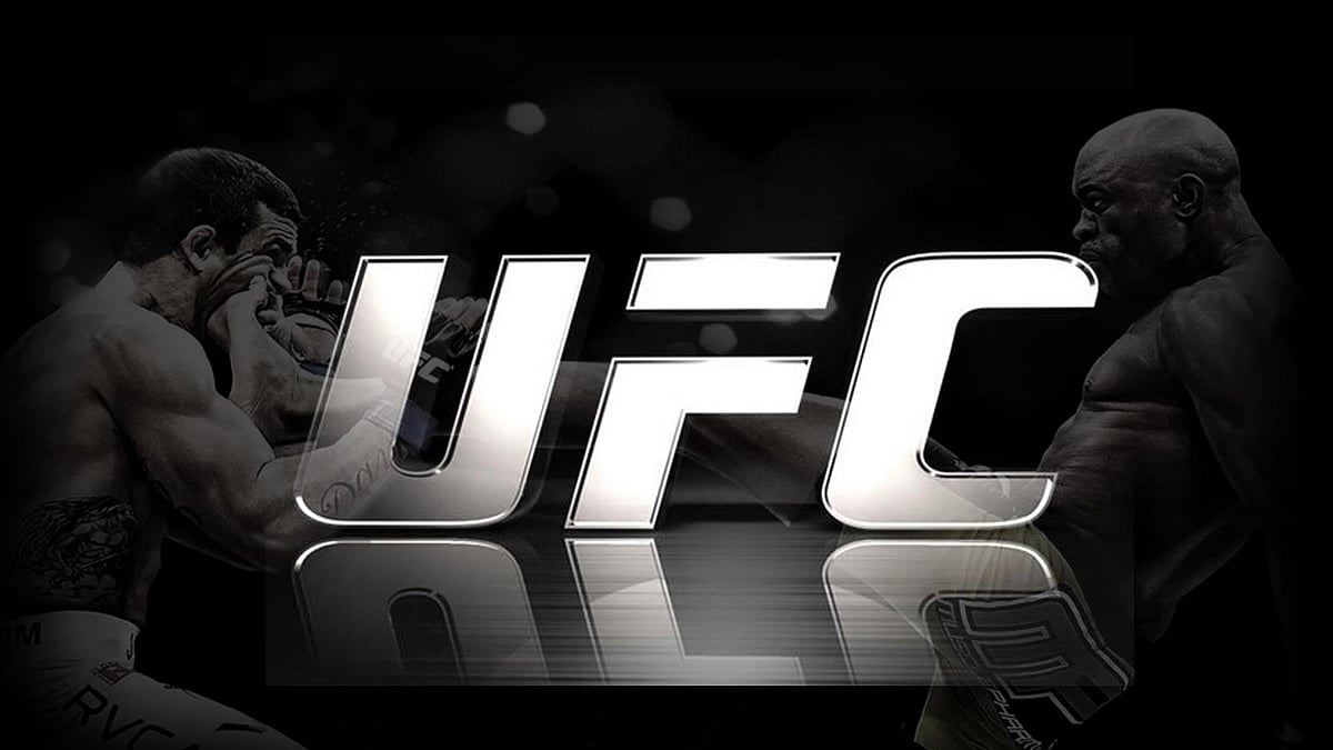 UFC logo with two fighters in background