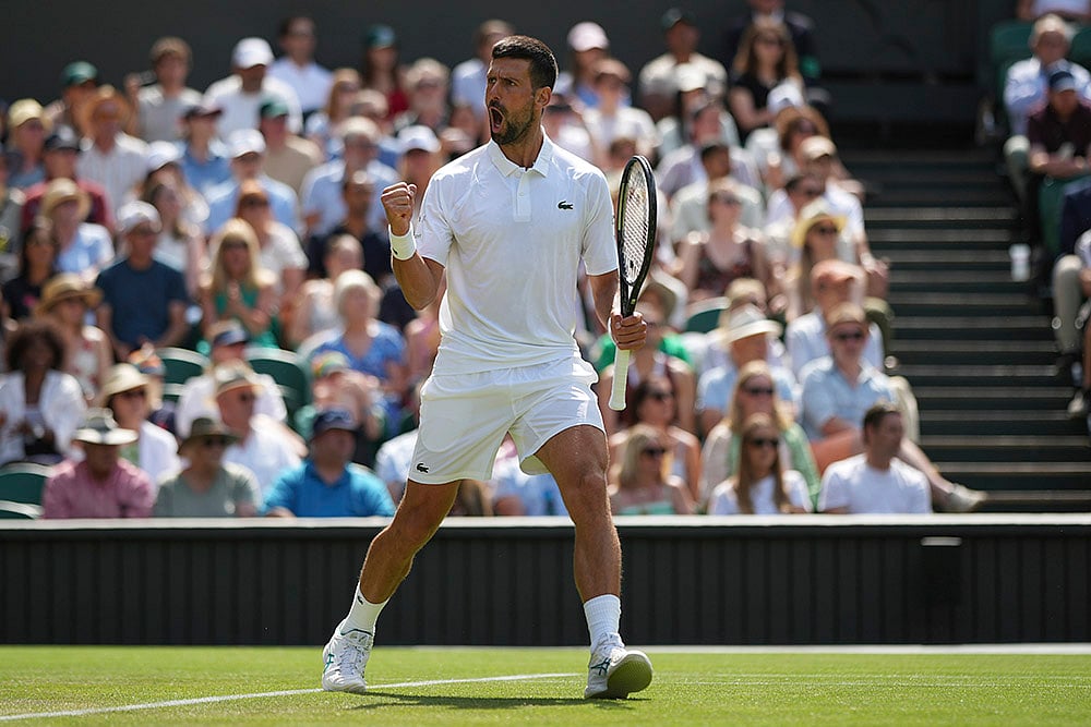 Wimbledon Tennis Championship 2025 mens singles 2nd round Novak Djokovic vs Daniel Evans photos_2