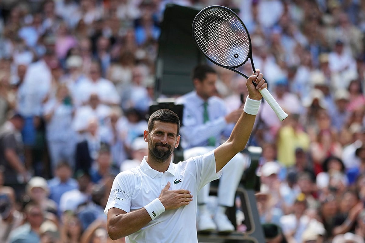 Wimbledon Tennis Championship 2025 mens singles 2nd round Novak Djokovic vs Daniel Evans photos_1