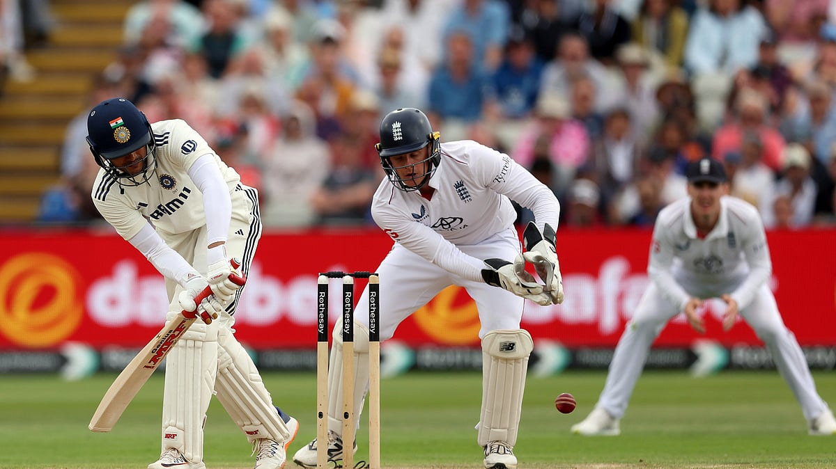 India vs England 2nd Test Day 4: India's captain Shubman Gill plays a shot during day four of the second cricket test match between England and India at Edgbaston in Birmingham

 - | Photo: AP/Scott Heppell