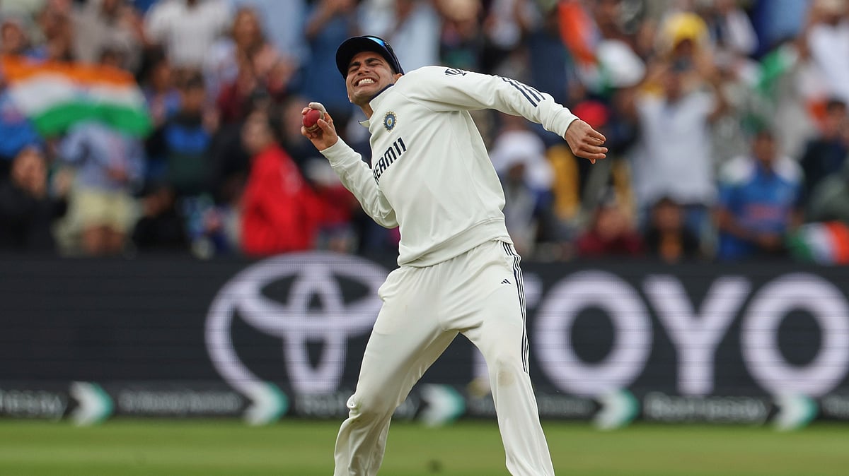 India's captain Shubman Gill celebrates after their win against England on day five of the second cricket test match at Edgbaston in Birmingham, England. - AP Photo/Scott Heppell