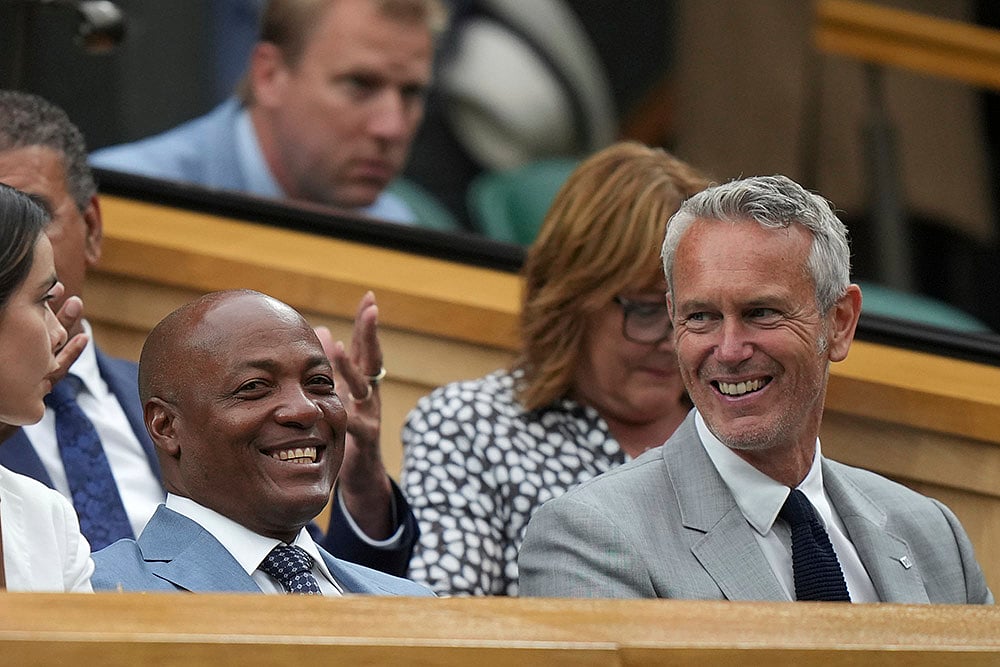 Indias Tour of England, IND vs ENG 2nd test Day 5 in Birmingham_Brian Lara, Mark Foster