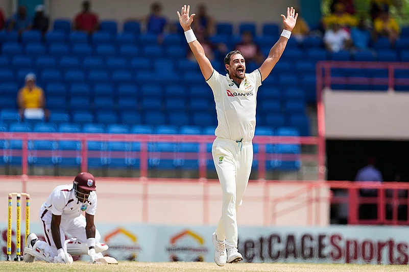 Australias Tour of West Indies; WI Vs AUS 2nd Test Cricket match Day 4 photos_Mitchell Starc