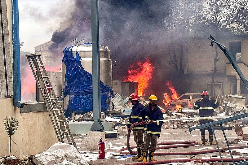 Fire at chemical factory in Telangana - | PTI |