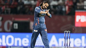 | Photo: AP/Ashwini Bhatia : IPL 2025: Digvesh Rathi celebrating a wicket during Lucknow Super Giants vs Punjab Kings match.