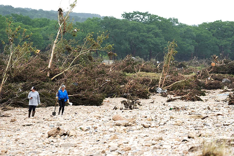 Texas Floods Extreme Weather_Guadalupe River in Hunt