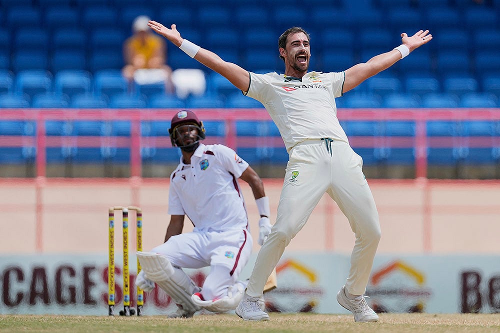 Australias Tour of West Indies; WI Vs AUS 2nd Test Cricket match Day 4 photos_Mitchell Starc