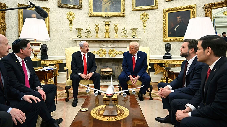Israeli Prime Minister Benjamin Netanyahu arrived in Washington on Monday for his third meeting this year with U.S. President Donald Trump. - AP
