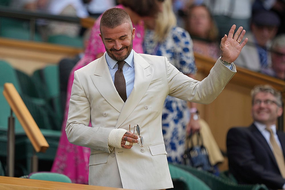| Photo: AP/Alastair Grant : Wimbledon Tennis 2025: Sir David Beckham
