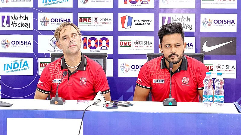 Hockey India : File photo of India men's hockey team coach Craig Fulton (left) with captain Harmanpreet Singh.