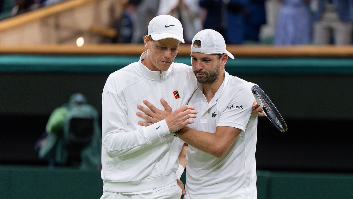 Jannik Sinner and Grigor Dimitrov at Wimbledon