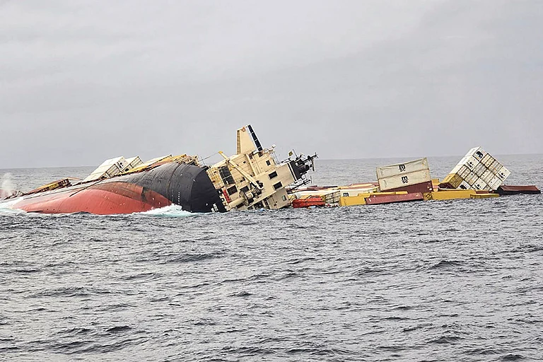 Container vessel MSC Elsa 3 that sank in the Arabian Sea - File photo