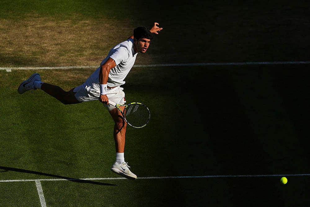Britain tennis Wimbledon 2025 quarterfinal match Carlos Alcaraz Vs Cameron Norrie in London_8