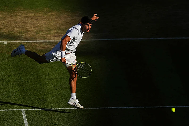 Britain tennis Wimbledon 2025 quarterfinal match Carlos Alcaraz Vs Cameron Norrie in London_8