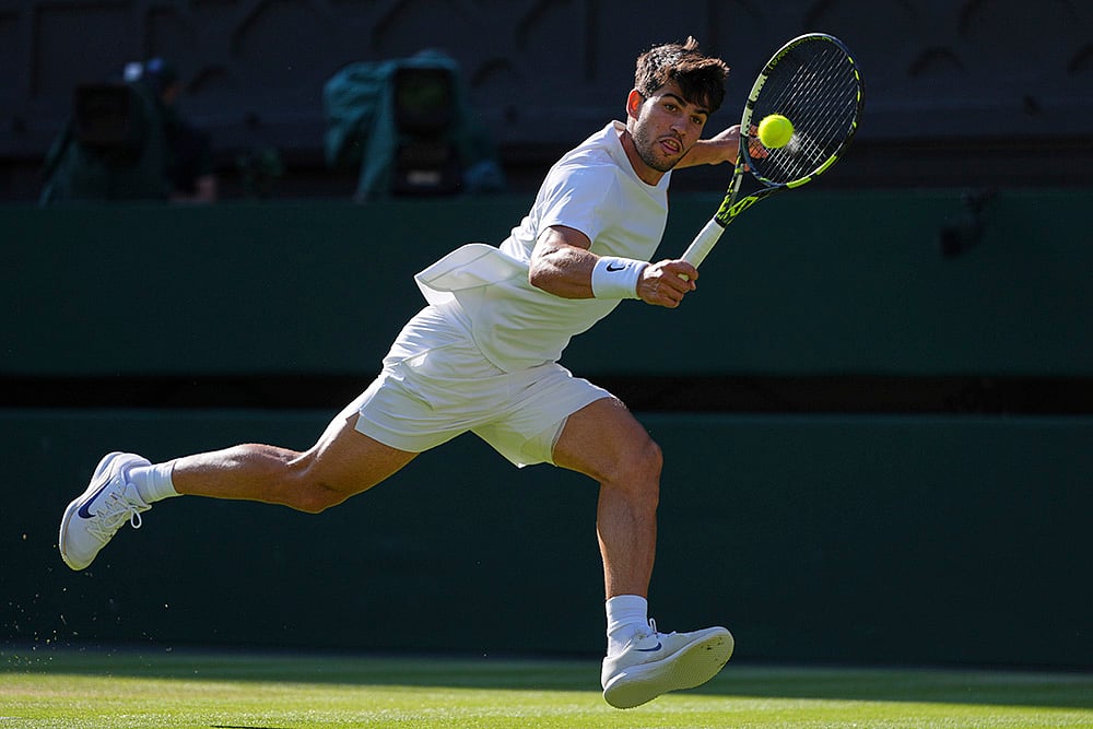 Britain tennis Wimbledon 2025 quarterfinal match Carlos Alcaraz Vs Cameron Norrie in London_6