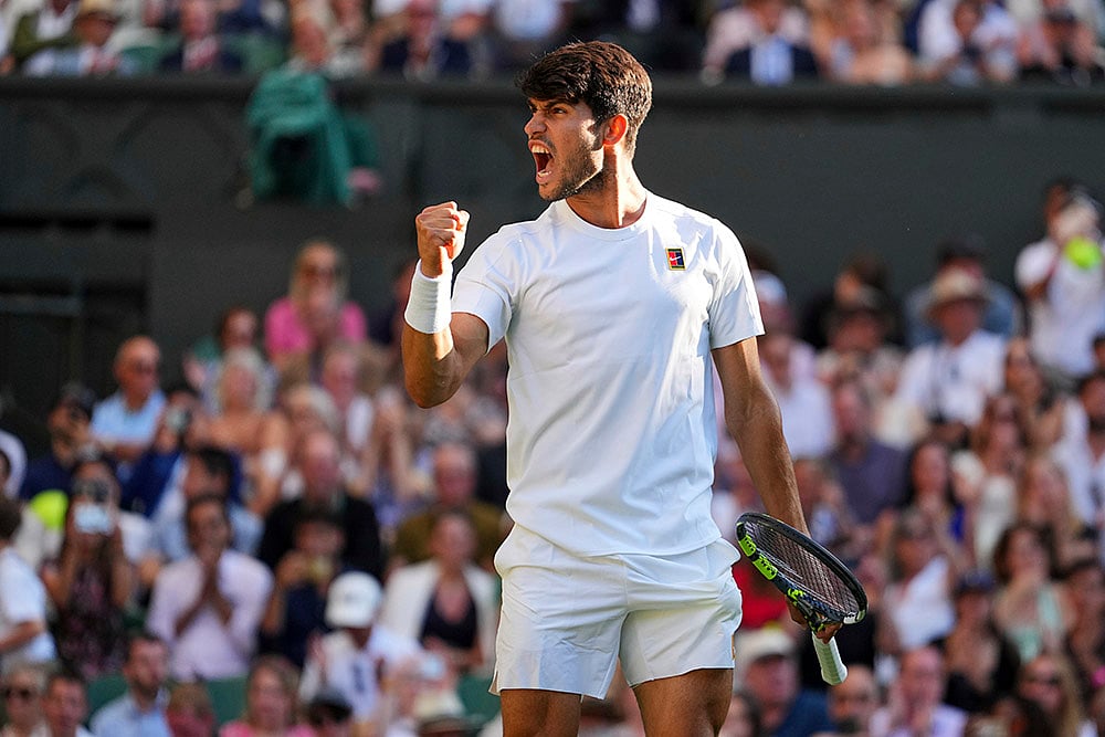 Britain tennis Wimbledon 2025 quarterfinal match Carlos Alcaraz Vs Cameron Norrie in London_2