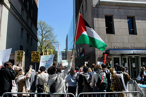Student Protest Outside Columbia University