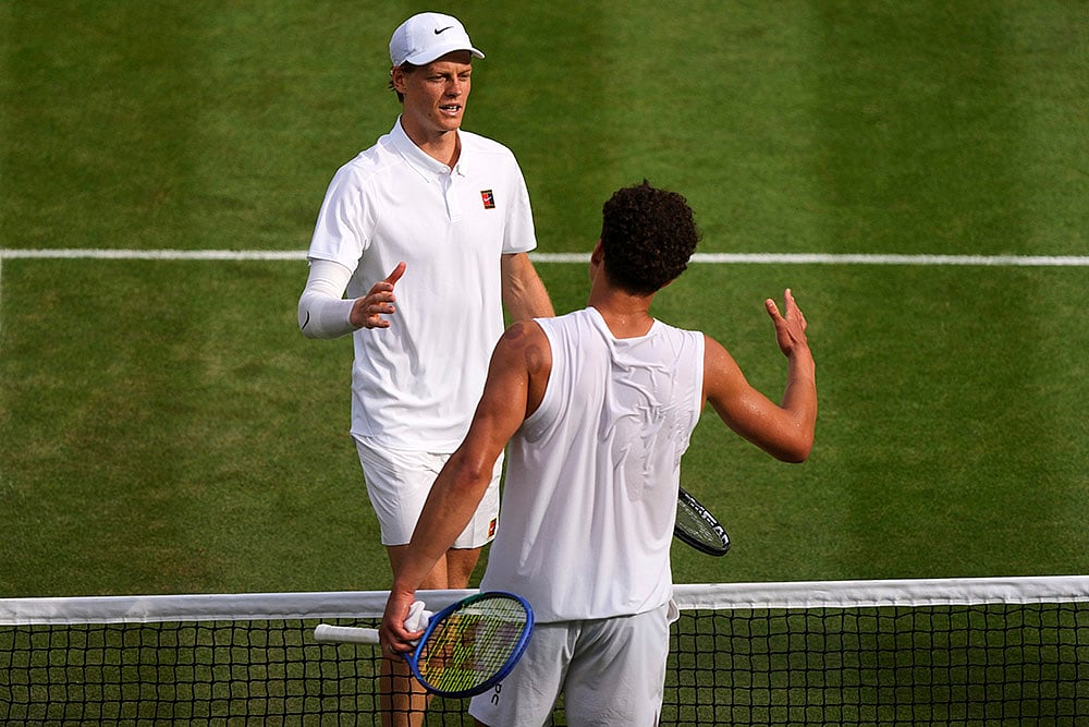 | Photo: AP/Joanna Chan : Wimbledon 2025 Quarter-Final: Jannik Sinner vs Ben Shelton
