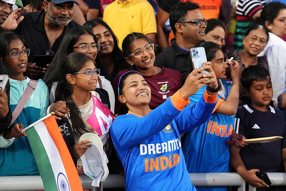 | Photo: Martin Rickett/PA via AP : India Women vs England Women 4th T20