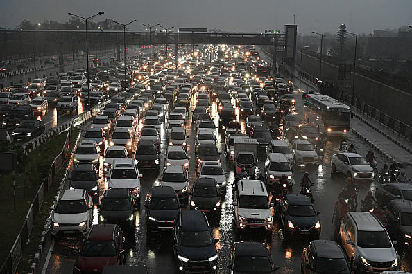 Getty Images | : Traffic Jams After Rain In Delhi | 