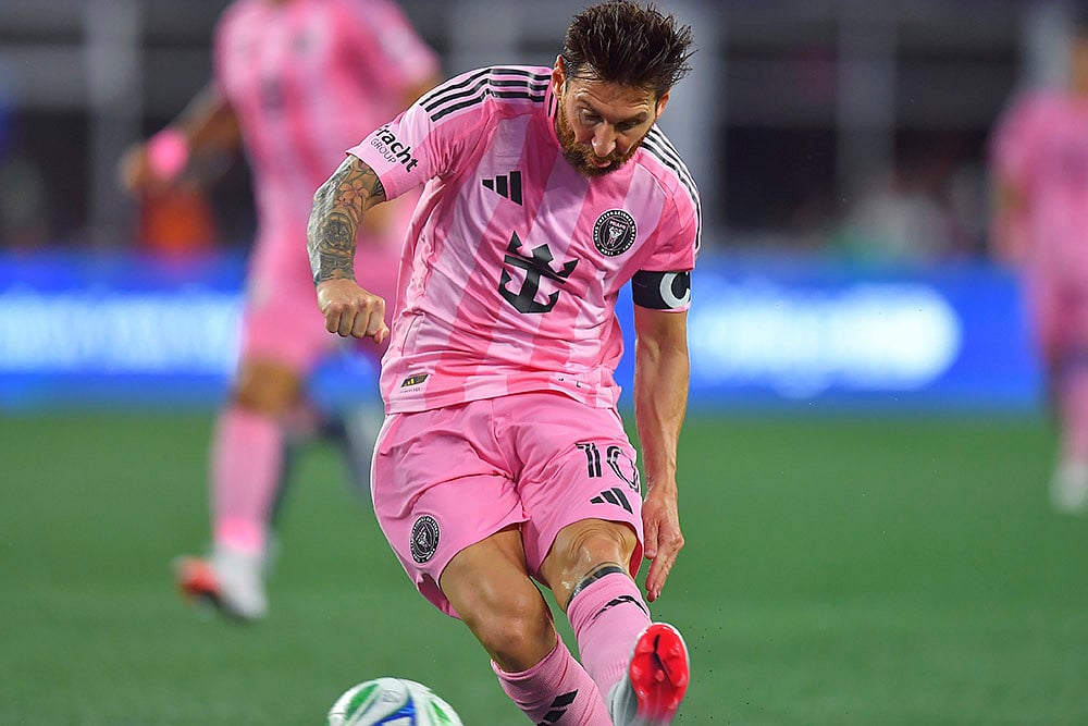 MLS soccer match Inter Miami vs New England Revolution Photos_Leo Messi 